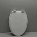 Elongated Toilet Seat Slow Close, Quiet Toilet Seat Cover with Never Loosen Durable Toilet Seat Lid Easy to Install & Clean, Polypropylene (PP), White (Elongated 18.5")