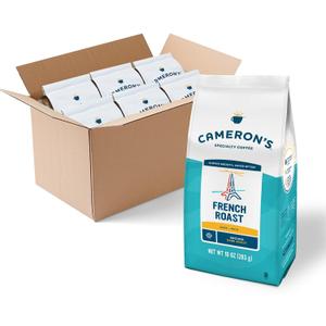 Cameron's Coffee Roasted Ground Coffee Bag, French Roast, 10 Ounce Pack of 6 - NEW