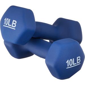 Amazon Basics Neoprene Dumbbell Hand Weights for Exercise and Muscle Toning, 10 Pound, Pair