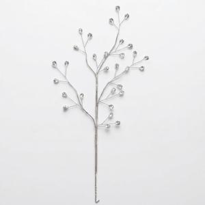 20 Inch Crystal Rhinestone Branches Sparkly Decorative Floral Stems Twig Picks Vase Fillers for Wedding Centerpieces Christmas Tree Home Decor (Silver,1PCS)