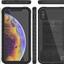 Punkcase iPhone Xs [Armor Stealth Series] Ultra Thin & Protective Military Grade Multilayer Cover W/Aluminum Frame [Clear Back] Ultimate Drop Protection for Your iPhone Xs (5.8") (2018) (Black)