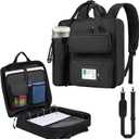 Zipper Binder 3 Ring 3-inch with Shoulder Strap & Backpack Straps, Large Zip Up Binder700 Sheets Capacity, Black