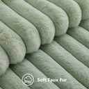 decorUhome Summer Cozy Faux Fur Throw Pillow Covers 12x20 Set of 2 Decorative Soft Plush Striped Lumbar Modern Farmhouse Boho Couch Pillow Cases with Velvet Back for Sofa Bed Living Room, Sage Green