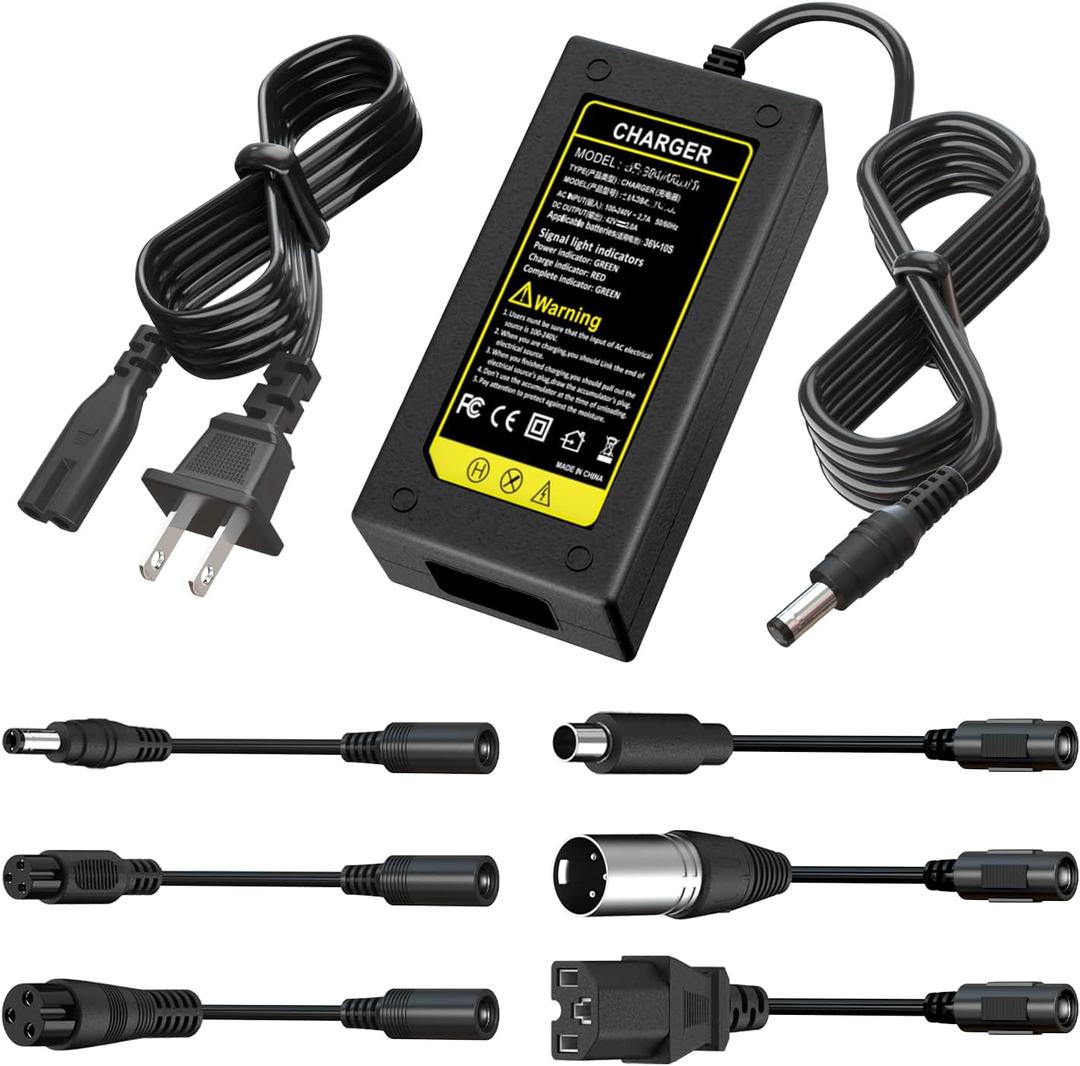 Universal 7-in-1 Replacement Charger for Razor/Jetson/Voyage, Gotrax & Ninebot - 42V 2A Fast Charger for 36V 10S Lithium Battery Universal 7-in-1 Replacement Charger for Razor/Jetson/Voyage, Gotrax & Ninebot - 42V 2A Fast Charger for 36V 10S Lithium Battery