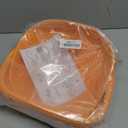 Sea Team Round Cotton Rope Storage Basket with Lid, Halloween Pumpkin Woven Storage Bin, Pot, Caddy, Organizer, Container for Snacks, Towels, Plants, 10 x 7.5 Inches (Small, Orange)