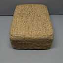 Wimarsbon Natural Seagrass Footstool Ottoman Rectangular Footrest Pouf Ottomans with Wooden Legs Hand Weave Step Stool for Living Room Bedroom Entryway Natural, Pouf 16"x12"x6"