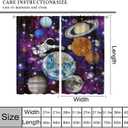 Astronaut Galaxy Curtains,Cartoon Solar System Universe Outer Space Planet Astronaut Earth Windows Treatments Rod Pocket Drapes for Kids Boys Teenage Living Room Bedroom 42x45inchNo Blackout