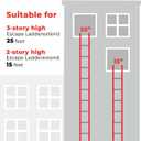 Portable Fire Ladder 3 Story Emergency Escape Ladder 25 Ft with Wide Steps V Center Support