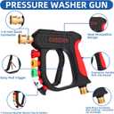 DUSICHIN Foam Cannon Short Pressure Washer Gun 1/4 Inch Quick Connector,Car Wash Foam Gun with 5 Pressure Washer Nozzle Tips 3/8'' Swivel Quick Connector,Additional Orifice Nozzle 1.04mm Car Washing