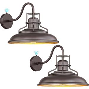 FEMILA 18" Outdoor Barn Light, Dusk to Dawn Wall Light, 2-Pack Outdoor Wall Lights for House, Garden, Courtyard, 4FY15-1WL-PC-2 ORB