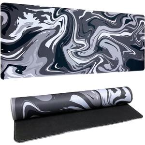 Large Mouse Pad, Large Gaming Mousepad with Stitched Edge, Waterproof Non-Slip Rubber Base, Computer Mouse Pad XL, Laptop Big Mouse Pad for Office and Home, Gray