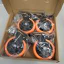 5 Inch Swivel Caster Wheels, Heavy Duty Casters Set of 4, Locking Industrial Casters with Brake, Swivel Top Plate Casters Wheels for Furniture and Workbench(Free Hardware Kits)