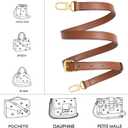 Vachetta Leather purse strap Genuine Leather Adjustable Replacement Strap for Shoulder Bag Handbag Purse