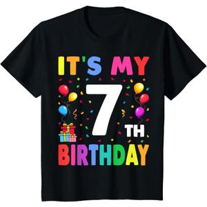 Kids It's My 7th Birthday 7 Seven Happy Birthday Boys or Girls T-Shirt