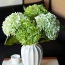 4PCS Artificial Flowers Large Hydrangeas Flowers Latex Bouquet for Wedding Bridal Office Home Party Decoration (2Pcs Green+2Pcs Light Green)