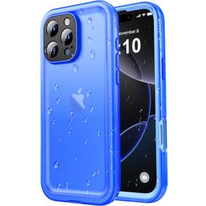 SPORTLINK Waterproof Case for iPhone 16 Pro Max, Shockproof Dustproof Built-in Screen Protector, Full Body Sealed Heavy Duty Protective Cover for iPhone 16 Pro Max 6.9" Blue