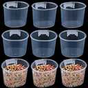 9 Pack Small Bird Food and Water Bowl Feeder, Parrot Convenient Hanging Container, Plastic Cage Sand Cup Feeding Dish