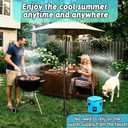 Standing Misters for Outside Patio, 5.3 FT Adjustable Height Misting System with Rechargeable Water Pump & Portable Bucket, No Faucet Needed, Outdoor Cooling Mister for Patio, Backyard, Porch & Lawn