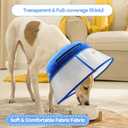2-in-1 Inflatable Dog Cone Collar with Detachable Anti-Licking Shield, Soft Adjustable Elizabethan Collar for Dogs After Surgery (XL, Blue)