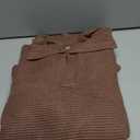 ZESICA Women's Fall Lapel Collar V Neck Long Sleeve Ribbed Knit Comfy Loose Casual Pullover Sweater Jumper Top, XL