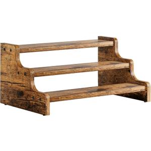 KLM 3Tier Spice Rack, 13.8 Inch Wood Step Shelf Countertop Spice Storage Holder, Kitchen Pantry Cabinet Organizer Cupboard for Spice Bottles, Jars, Seasonings, Baking Supplies,Bathroom Organizer