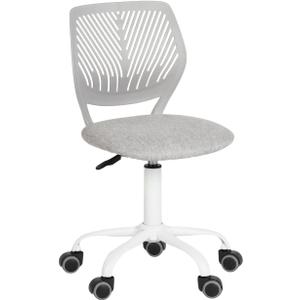 FurnitureR Writing Task Chair for Teens Boys Girls 360 Rolling Wheels Fabric Soft Pad Seat Breathable Backrest, Height Adjustable Liftup 29.5"-34.3", Morandi Grey