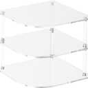 Acrylic Corner Shelf Plate Rack, Clear Cupboard Storage Organizer, Plates Dishes Holder for Pantry Countertop