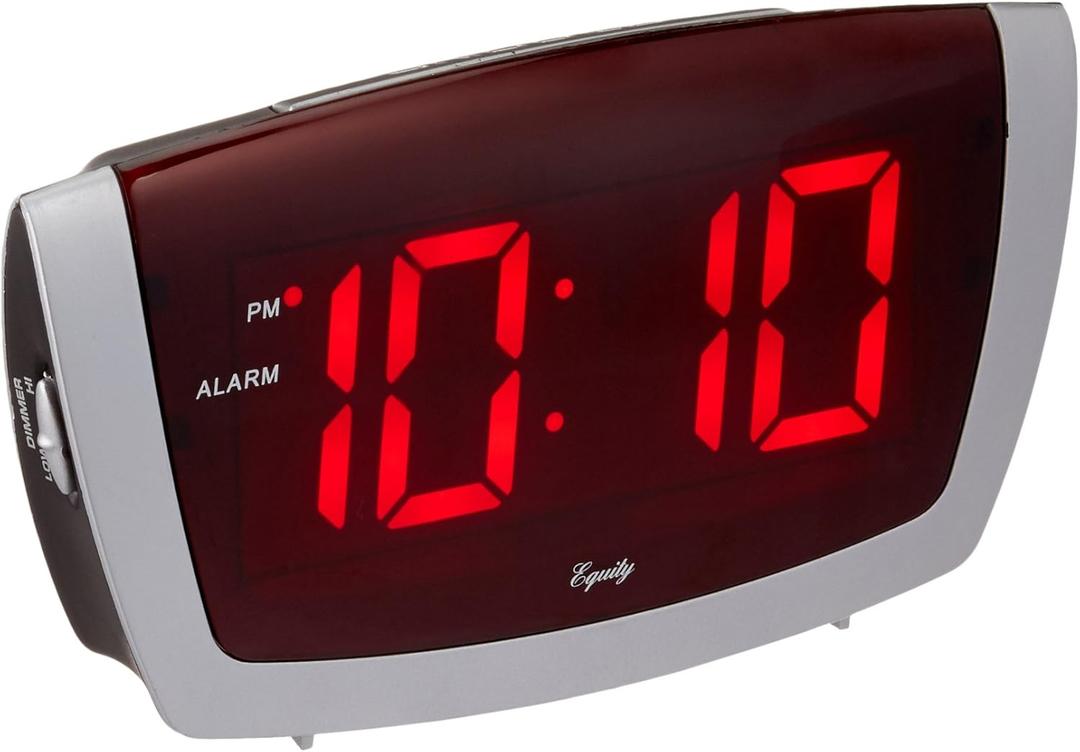 Equity 75906 LED Alarm Clock with High/Low Dimmer, 1.8", Red Equity 75906 LED Alarm Clock with High/Low Dimmer, 1.8", Red