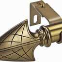 1 Inch Single Curtain Rods 72 to 144 Inches Adjustable Drapery Rods for Window width 68 to 140 Inches, Vintage Arrow Finials, Warm Gold