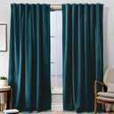 Exclusive Home Curtains Velvet Hidden Tab Top Curtain Panel, 52x84, Teal, 2 Panels