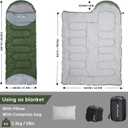 0 Degree Winter Sleeping Bags(480GSM) for Adults with Pillow Cold Weather Camping Sleeping Bag Comfortable Warm Portable Sleeping Bags Compression Sack for Backpacking Hiking Outdoor, Size: 2.3kg Left Zipper