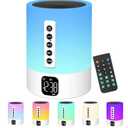 Alarm Clock Bluetooth Speaker, Night Light White Noise Machine Touch Bedside Lamp with Alarm Clock for Kids Multi-Color Changing Night Light Xmas Gifts for Teenage Girls Boys Women Teen Girl Gifts