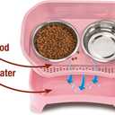 Neater Feeder - Express Model w/Slow Feed Bowl - Mess-Proof Dog Bowls (M/L, Pink) Made in USA Elevated, No Spill, Non-Tip, Non-Slip, Raised Stainless Steel Food/Water Pet Bowls Aid Digestion