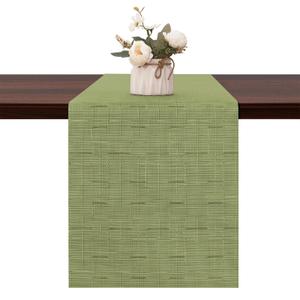 Table Runner, Vinyl Woven Table Runner Arbitrarily Cropped Washable Easy to Clean Perfect for Daily use (12 X 55 inch, Green)