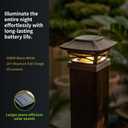 Wood Grain Solar Post Cap Lights, Dual-Core LED Fence Lights with Craftsman Design, 4 Pack Waterproof Outdoor Caps for 4x4 Wooden/Vinyl Post (Brown)