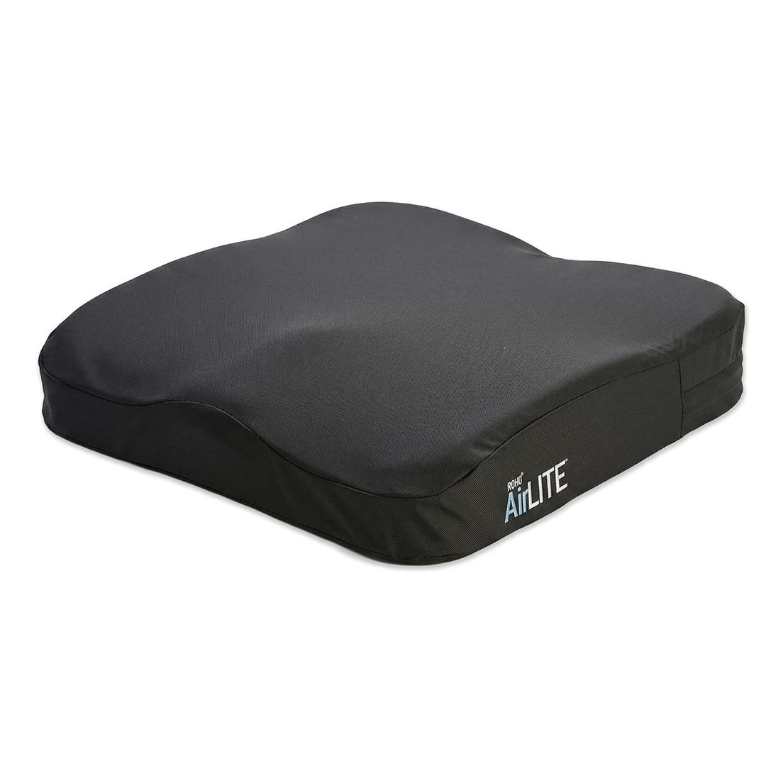 Roho AirLITE Wheelchair Cushion 13” x 13”, Lightweight Foam Air Seat Pad, Contoured Support for Stable Seating, Non-Adjustable Design, Everyday Comfort Cushion