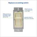 Leviton SureSlide Dimmer Switch for Dimmable LED, Halogen and Incandescent Bulbs, 6672-1LT, Light Almond