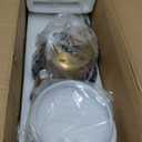 72 Inch White & Gold Ceiling Fan, Smart Ceiling Fan with Voice Control,  Large Ceiling Fan With 8 Aluminum Metal Blades,CF04BGW-72