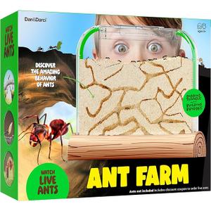 Dan&Darci Ant Farm Kit for Kids  Farms Colony  Includes Ants Voucher  Sand Habitat Kits  Bug Terrarium House  Educational Science Gifts for Kid  Nature Learning Toys for Boys, Girls & Adults