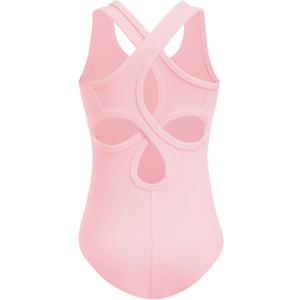 Zaclotre Ballet Leotards for Girls Hollow Back Sleeveless Dance Outfits Gymnastics Leotard Tank Bodysuit (12-13 Years, Light Pink)