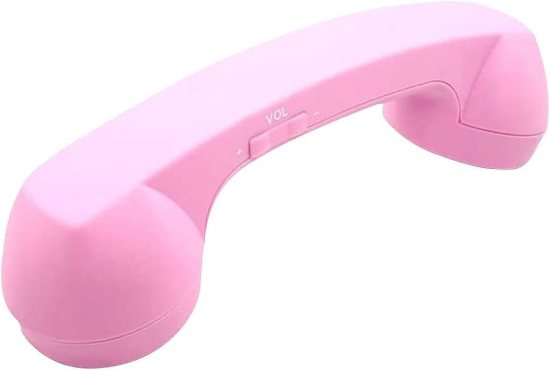 Retro Phone Handset with Wireless Bluetooth and USB Handsets for Cell Phones Radiation-Proof Comfortable Call (Pink)