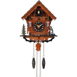 Kintrot Cuckoo Clock Traditional Black Forest Clock Antique Wooden Pendulum Quartz Wall Clock