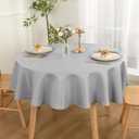 DWCN Round Textured Tablecloth Waterproof Antiwrinkle SpillProof Jacquard Table Cloth, Decorative Fabric Table Cover for Kitchen, Dining, Wedding, Parties, Outdoor Picnic,60R, Silver Grey