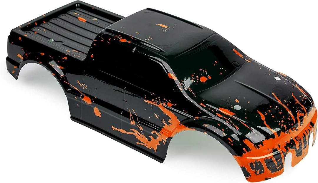 SummitLink Custom Body Compatible for T/E Maxx Shell Cover E-Maxx 1/10 Scale RC Car (Truck not Included) (Muddy Orange Over Black)