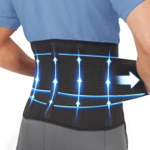Clever Yellow Premium Back Support Belt, Back Brace, Lumbar Support Belt, Lower Back Support for Men and Women, Back Braces for Lower Back Pain, Sciatica Pain Relief Products (L) (L 31"-37")