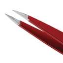 Tweezerman Stainless Steel Point Tweezer - Eyebrow Precision Tweezers, Facial and Ingrown Hair Removal (Signature Red)