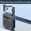 Bluetooth Voice Amplifier with Wireless Magnetic Lapel Microphone, Teacher Microphone for Classroom, Portable Voice Amplifier for Elderly, Speech, Yoga (Black)