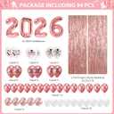 Pink Graduation Decorations 2026: 2026 Graduation Decorations Rose Gold Graduation Balloon Boxes with 2026 Balloons LED String Light Graduation Party Decorations