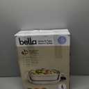 bella Make & Take Electric Skillet, Fits-anywhere kitchenware, EverGood Ceramic Coating, Adjustable Temperature & Dishwasher-Safe Tempered Glass Lid, Cast Aluminum Base, 1200 Watt, Oatmilk