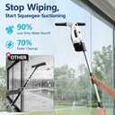 Window Vacuum Squeegee Cordless with Extendable Pole 31-40", 2000Pa Electric Window Cleaner with 2200mAh and 150ml Dirty Water Tank, Long Handle Shower Squeegee for Glass Door, Windows (White)
